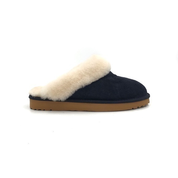 The Vermont Country Store Navy Leather Upper with Australian Shearling Size 10 - Picture 1 of 10